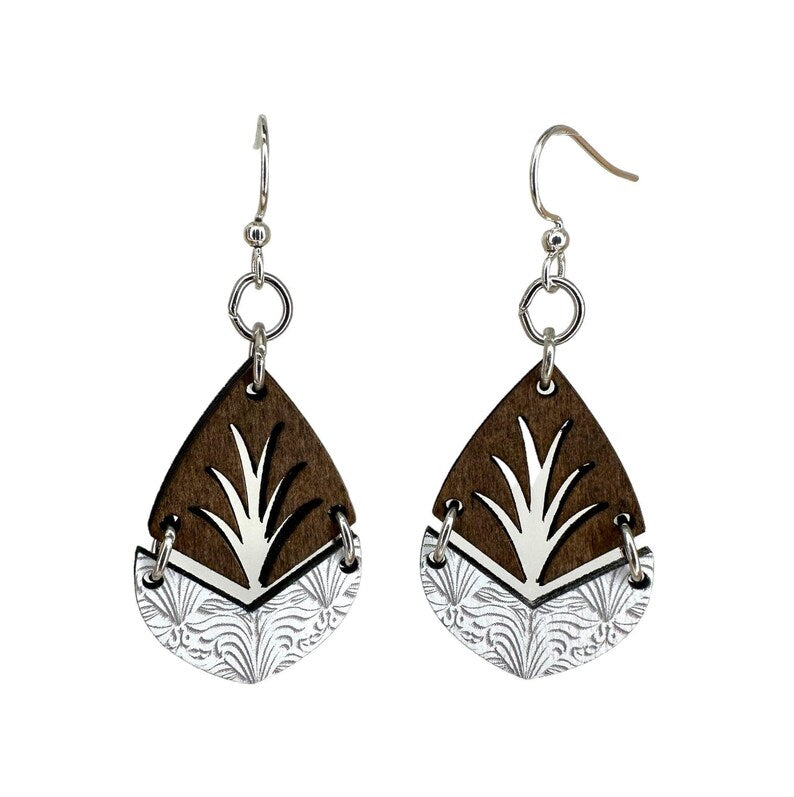 Natures Divide Blossom Wooden Earrings