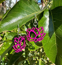 Lotus Blossom Wooden Earrings