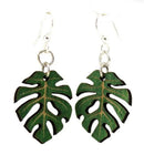 Tropical Leaf Blossoms Wooden Earrings