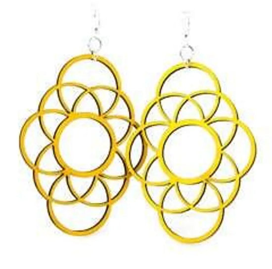 Circles Overlapped Wooden Earrings