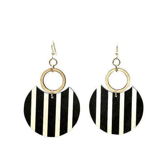 Modern Art Deco Wooden Earrings