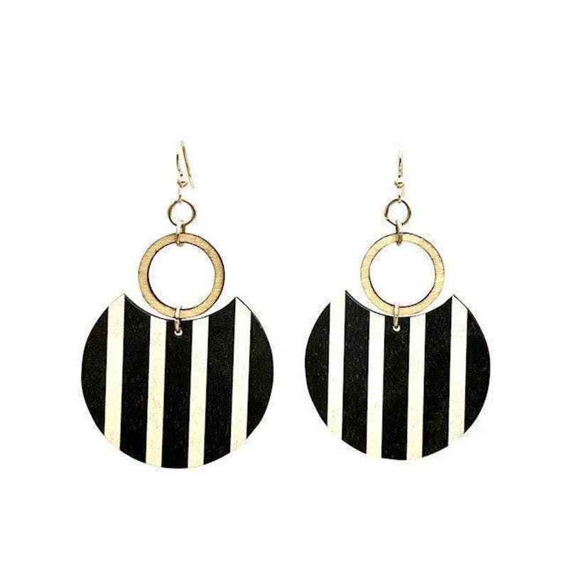 Modern Art Deco Wooden Earrings