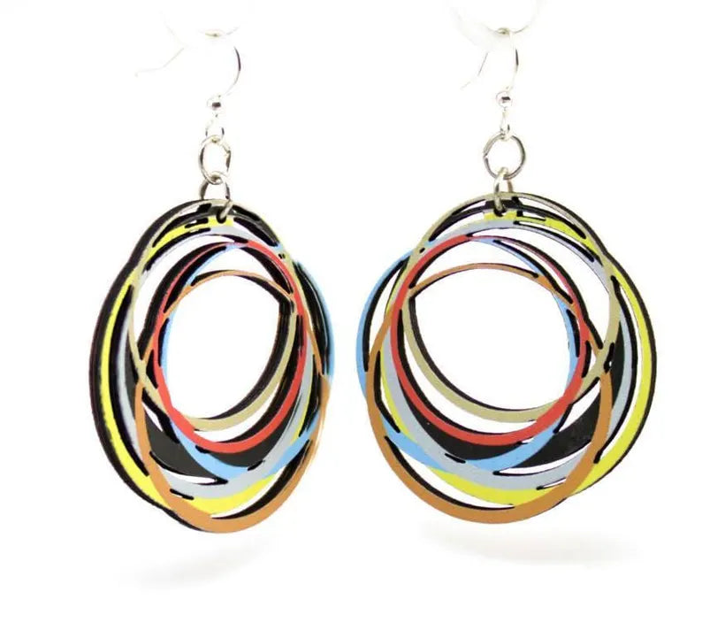 Circle Array Wooden Earrings