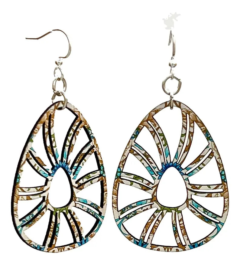 Flowering Shell Wooden Earrings