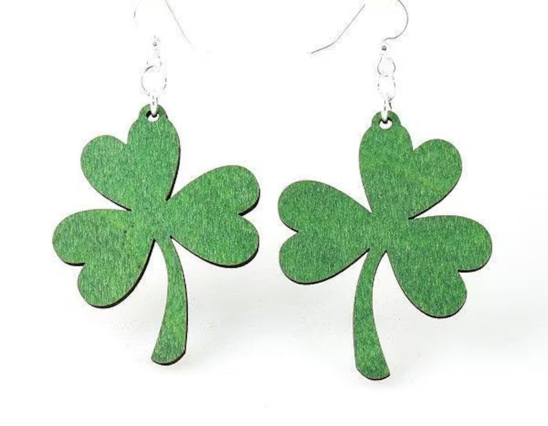Shamrocks Wooden Earrings