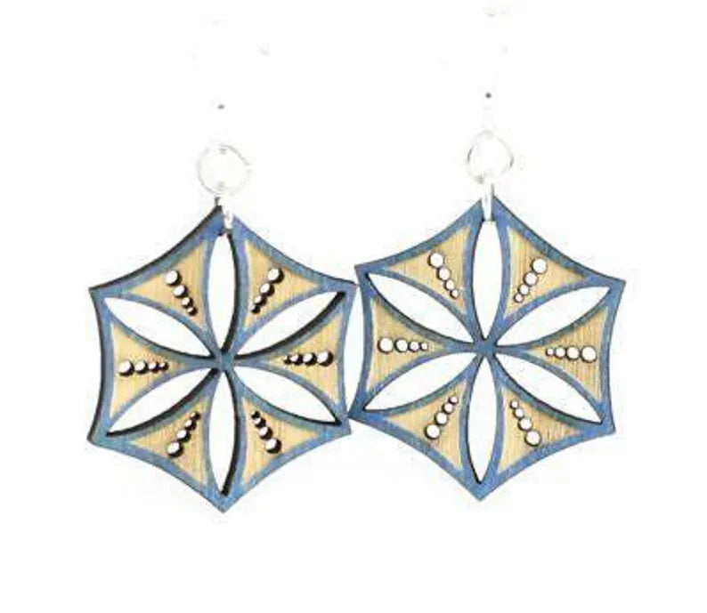 Ice Crystal Wooden Earrings
