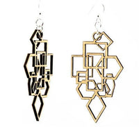 Diamonds and Squares Wooden Earrings