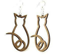 Cat Silhouette Wooden Earrings