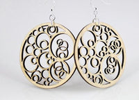 Circle Geometric Circles Wooden Earrings