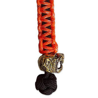 Orange Paracord Lanyard w/ Brass Tiger Bead
