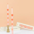 Pink Flower Tapered Candles
