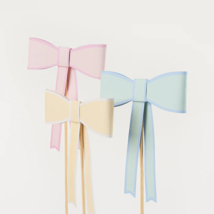 Pastel Bow Cake Toppers