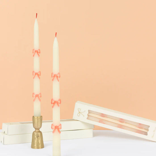 Bow Tapered Candles
