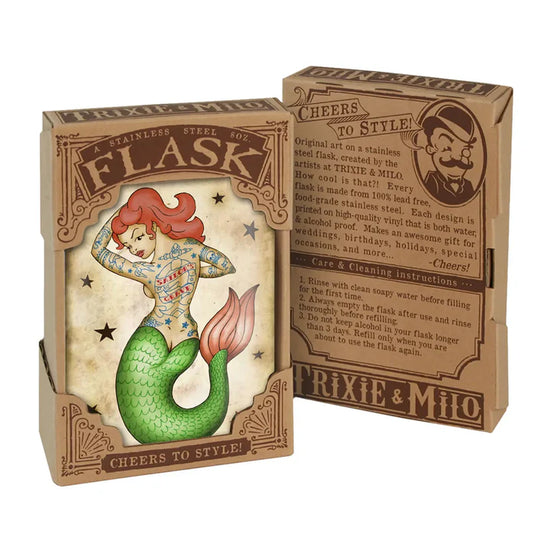 Tattooed Mermaid Flask