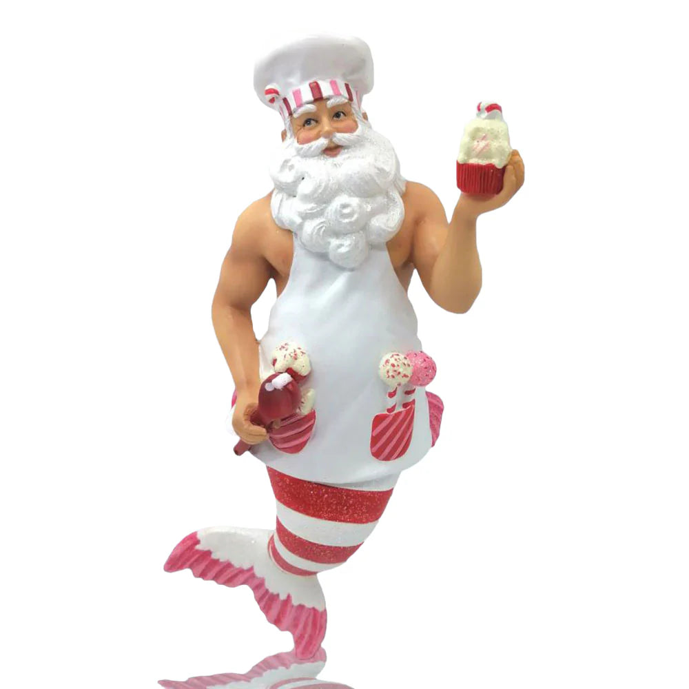 Baking Santa Merman Ornament