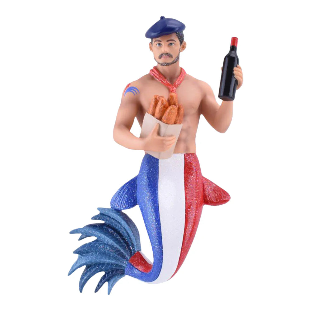 French Coq Mermen Ornament