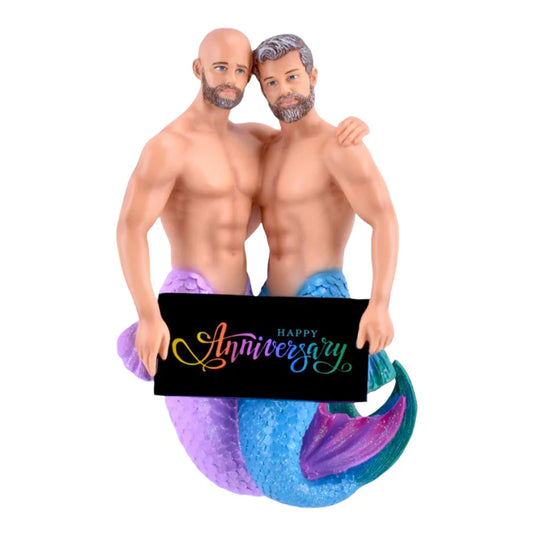 Happy Anniversary Mermen Ornaments