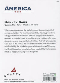 Boy Hanging From Retro Monkey Bars Encouragement Card