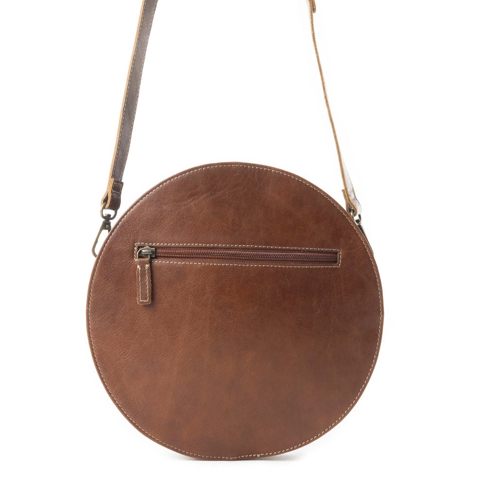 Round Leather Cross Body Bag