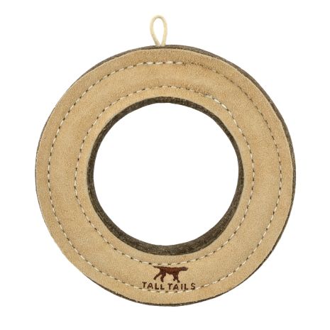 Natural Leather Ring Dog Toy