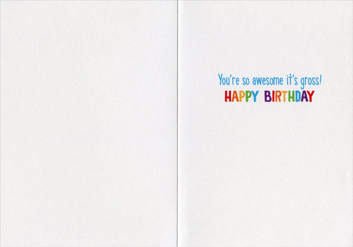 Cat Spits Up Rainbow Funny / Humorous Birthday Card