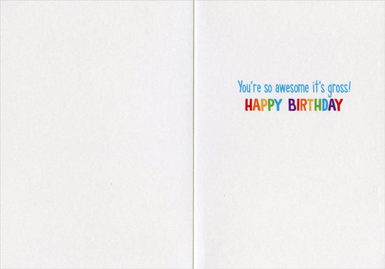 Cat Spits Up Rainbow Funny / Humorous Birthday Card
