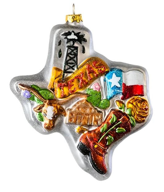 Texas State Glass Ornament