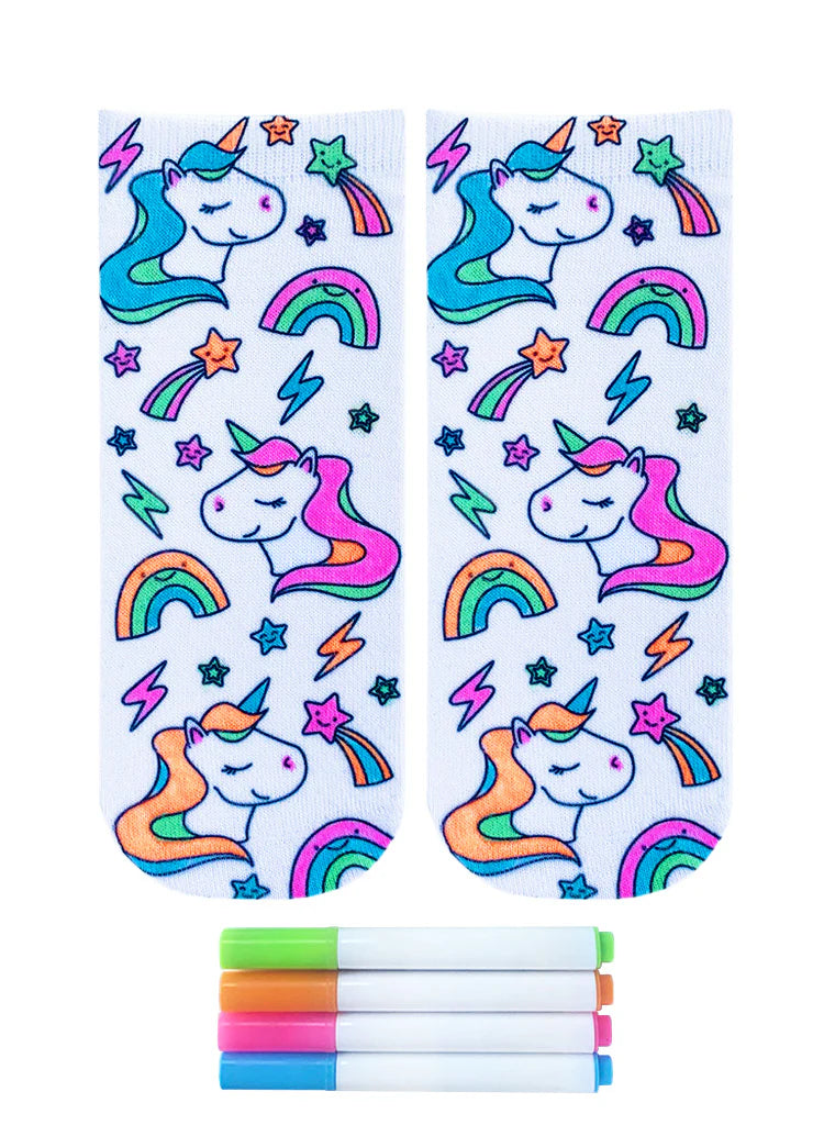 Coloring Socks - Unicorn Galaxy